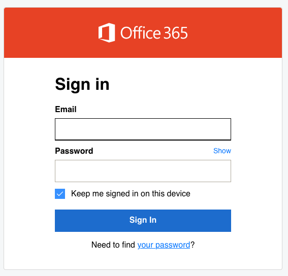 office 365 email login