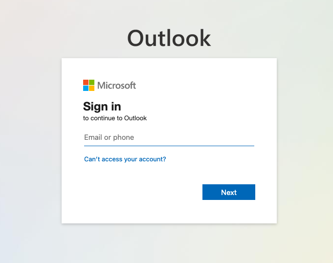 outlook email sign in page